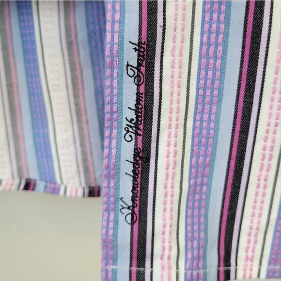 Robert Graham Striped Button Down Shirt Long Sleeve M - Picture 4 of 12